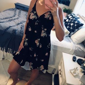 LUSH | Black Floral Mini Dress (E)